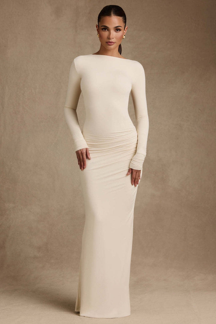 Fitted maxi dress with open back - Erin
