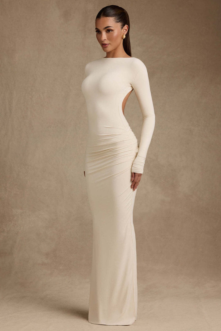 Fitted maxi dress with open back - Erin