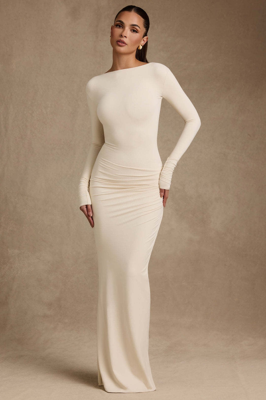 Fitted maxi dress with open back - Erin