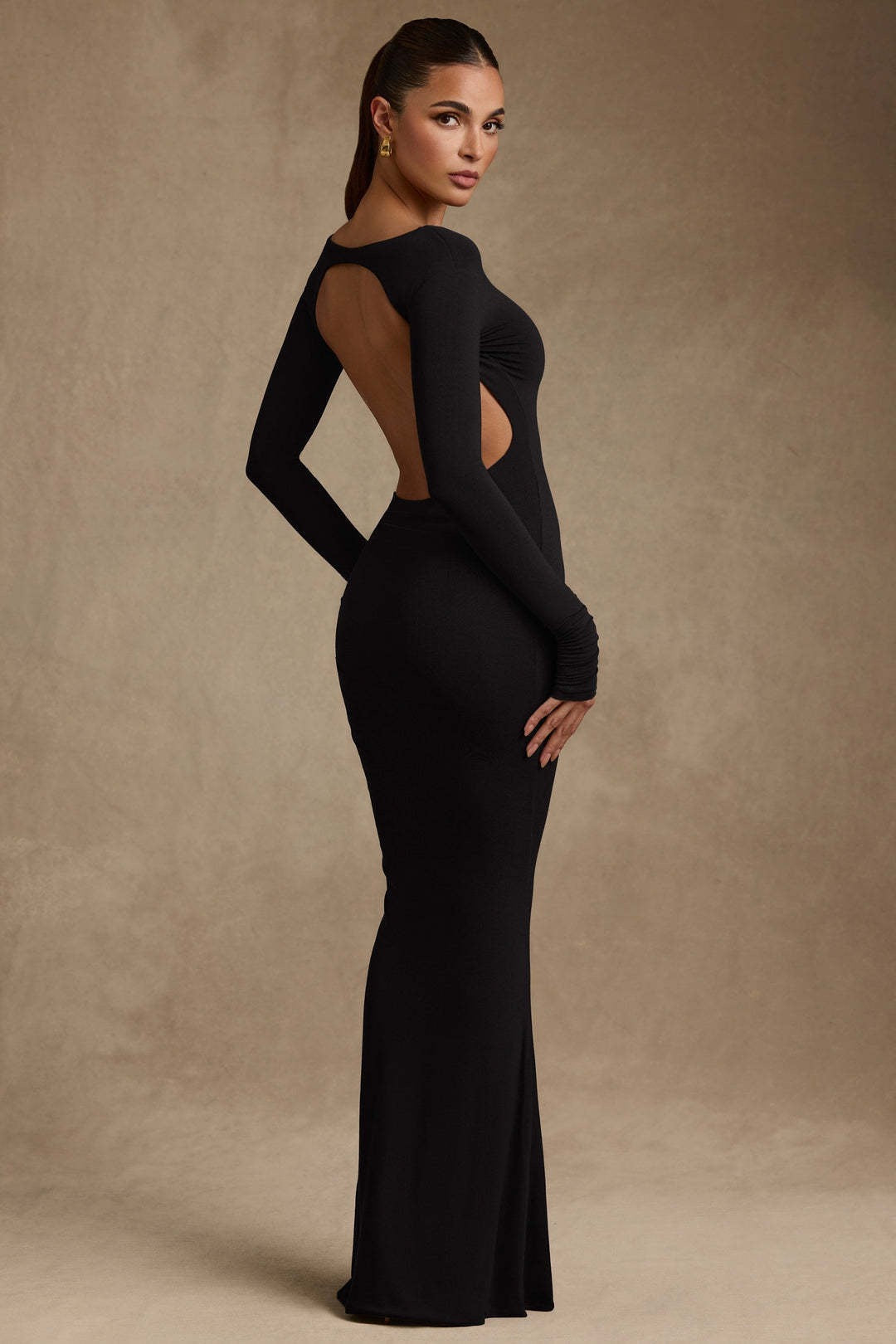 Fitted maxi dress with open back - Erin