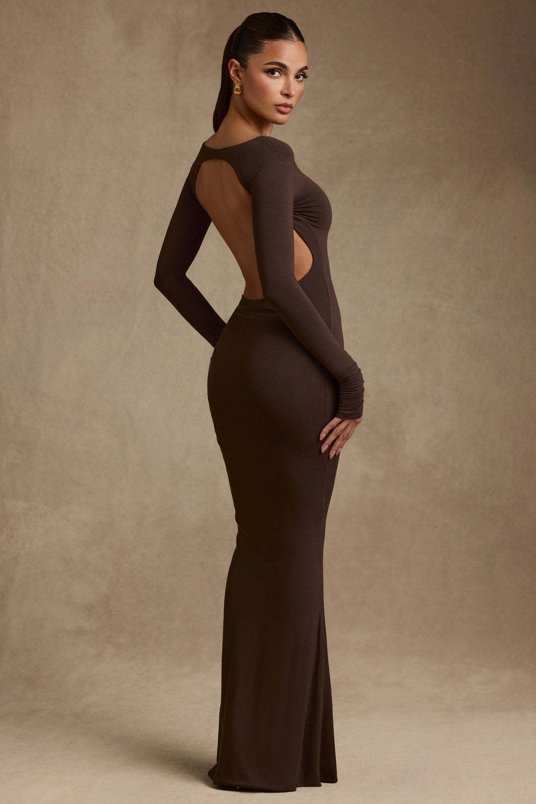 Fitted maxi dress with open back - Erin