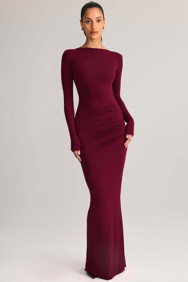 Fitted maxi dress with open back - Erin