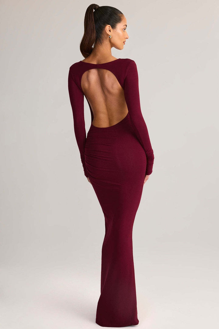 Fitted maxi dress with open back - Erin