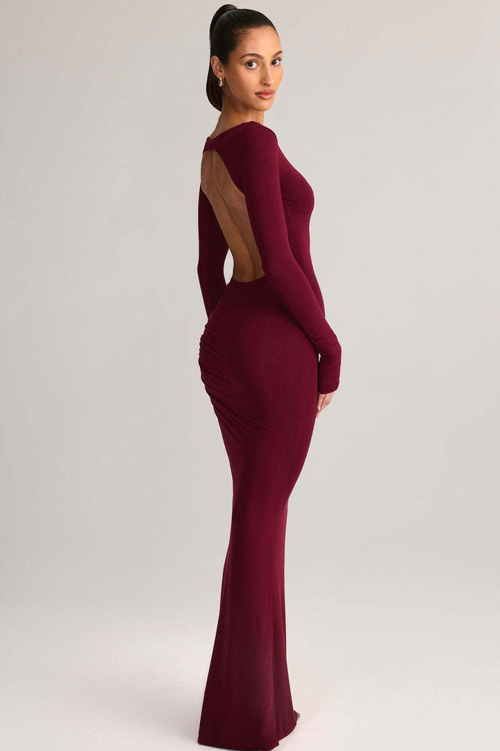 Fitted maxi dress with open back - Erin
