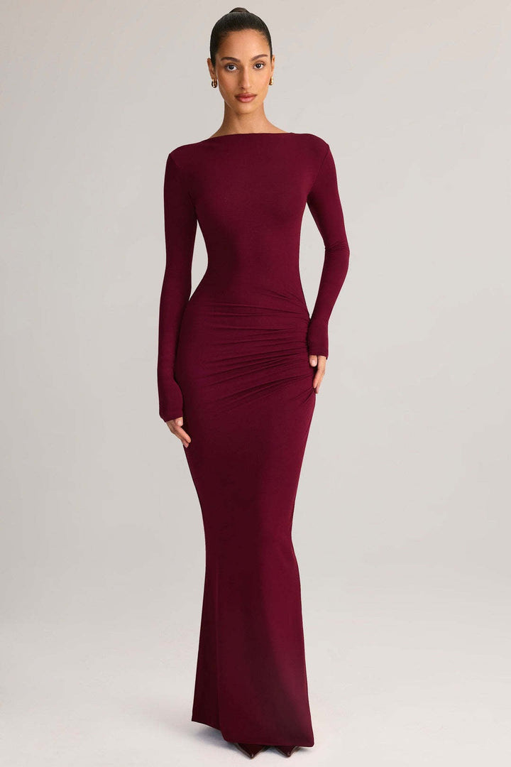 Fitted maxi dress with open back - Erin