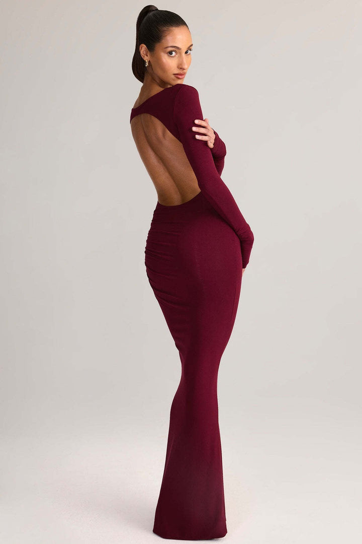 Fitted maxi dress with open back - Erin