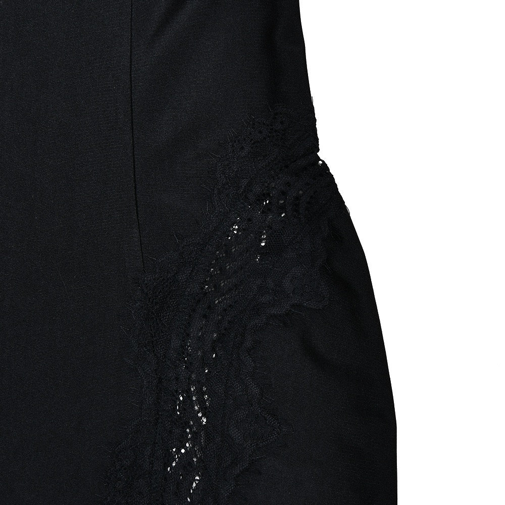 Shiny fitted maxi dress with lace design - Alexa