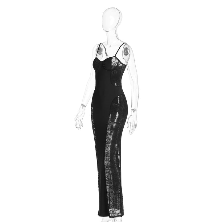 Fitted maxi dress with lace design - Gioia