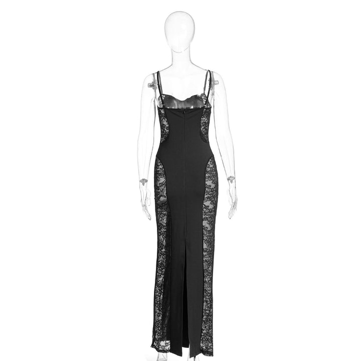 Fitted maxi dress with lace design - Gioia