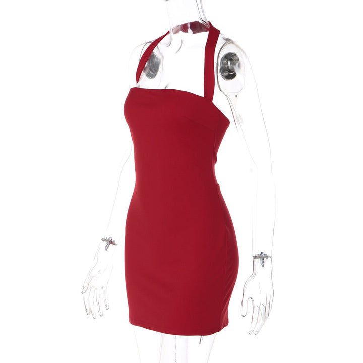 Fitted mini dress in shaping fabric with open-back design – Amor