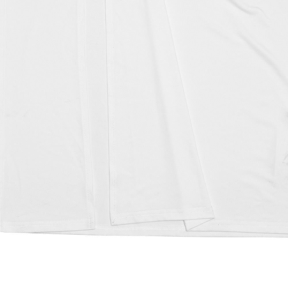 Maxi dress with collar, open back, ruching, and slit design - Tiran