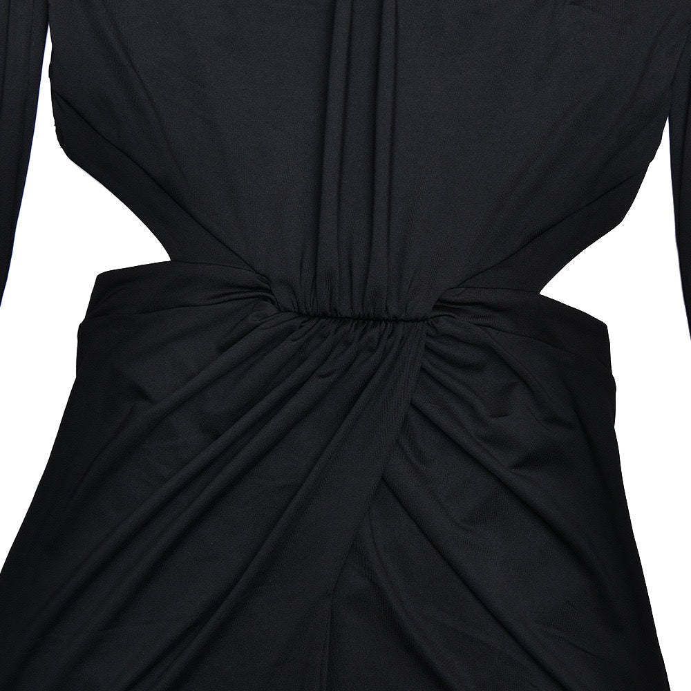 Golf maxi dress with zipper closure, open back, and slit design - Noyal