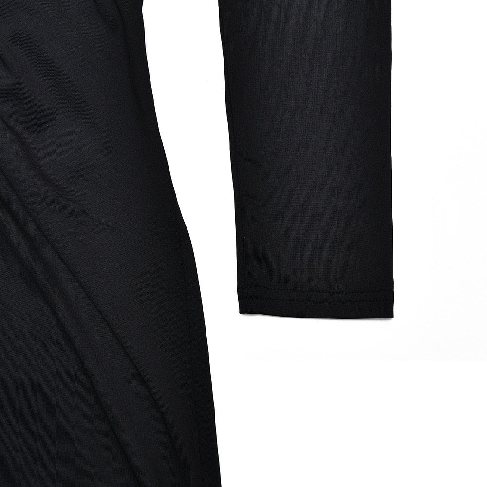 Golf maxi dress with zipper closure, open back, and slit design - Noyal