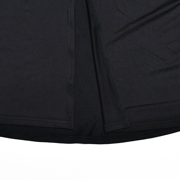 Golf maxi dress with zipper closure, open back, and slit design - Noyal