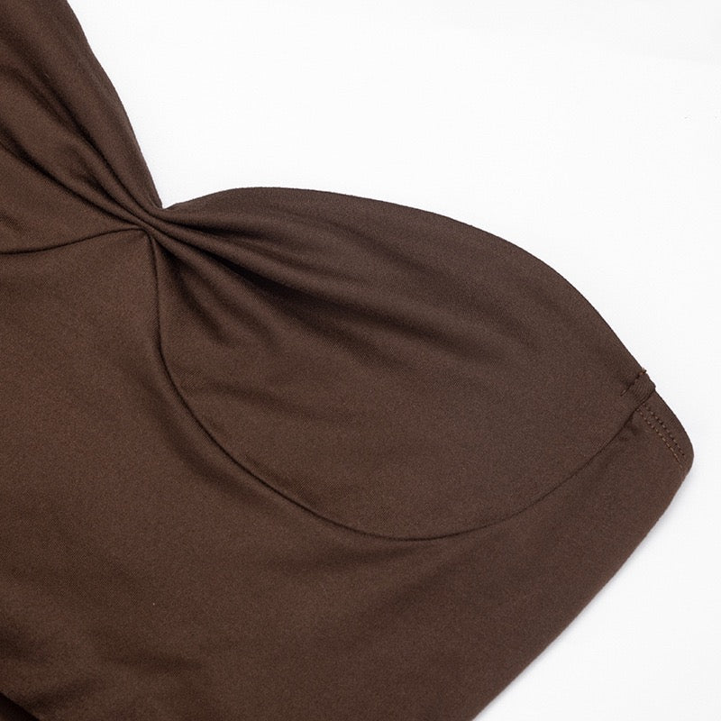 Mini strapless dress with satin pleats - Vera