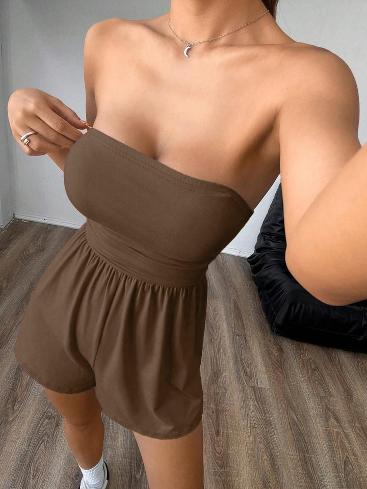 Strapless jumpsuit with shorts – Jude