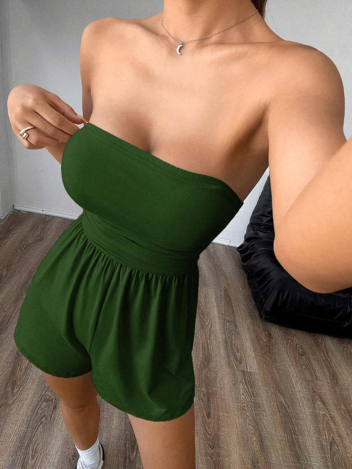 Strapless jumpsuit with shorts – Jude