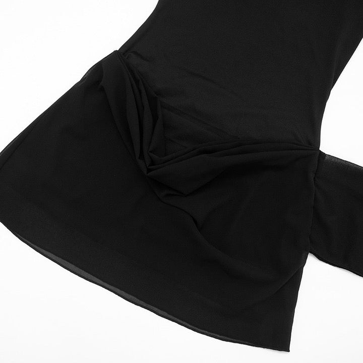 Mini dress with chiffon pleats and train - Sorella