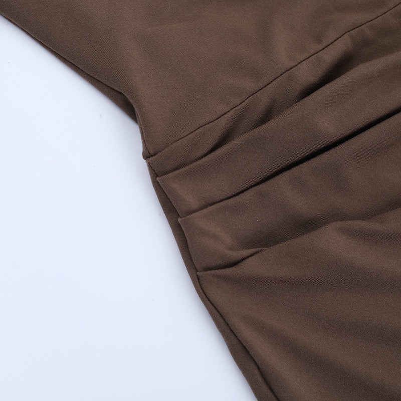 Fitted maxi dress with tie at the back, open back, and cutout - TATIANA