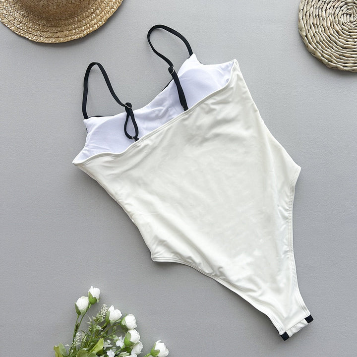 High-waisted one-piece swimsuit with luxurious design – Nelly