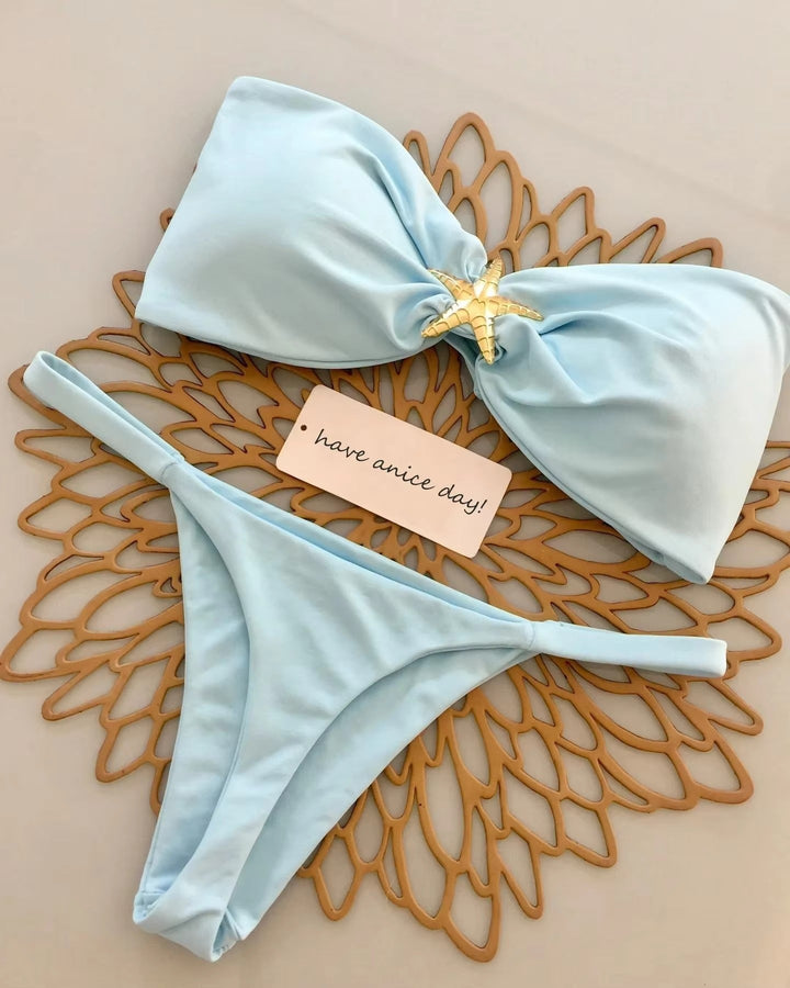 Strapless bikini swimsuit with starfish design – Li Yam