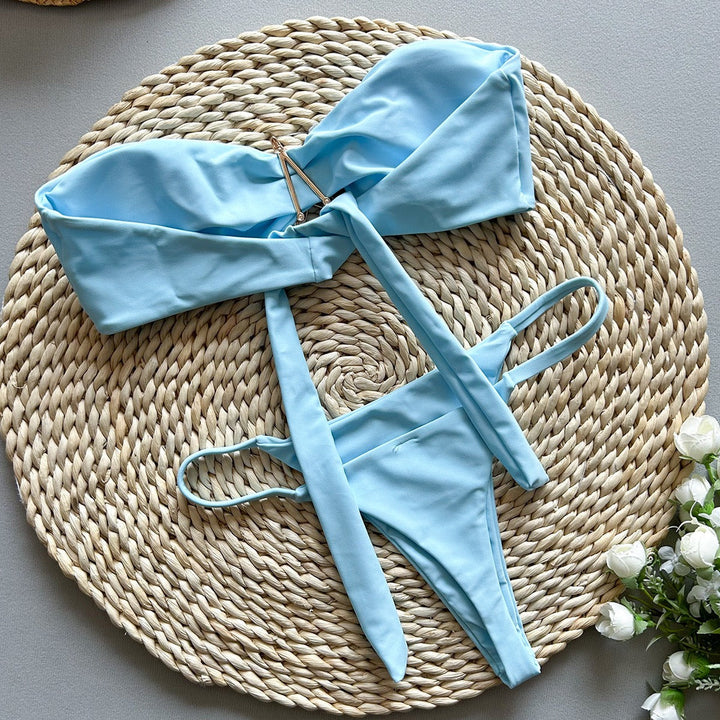 Strapless bikini swimsuit with starfish design – Li Yam