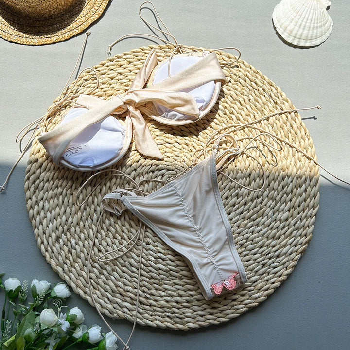 Bikini swimsuit with floral embroidery design – Legend