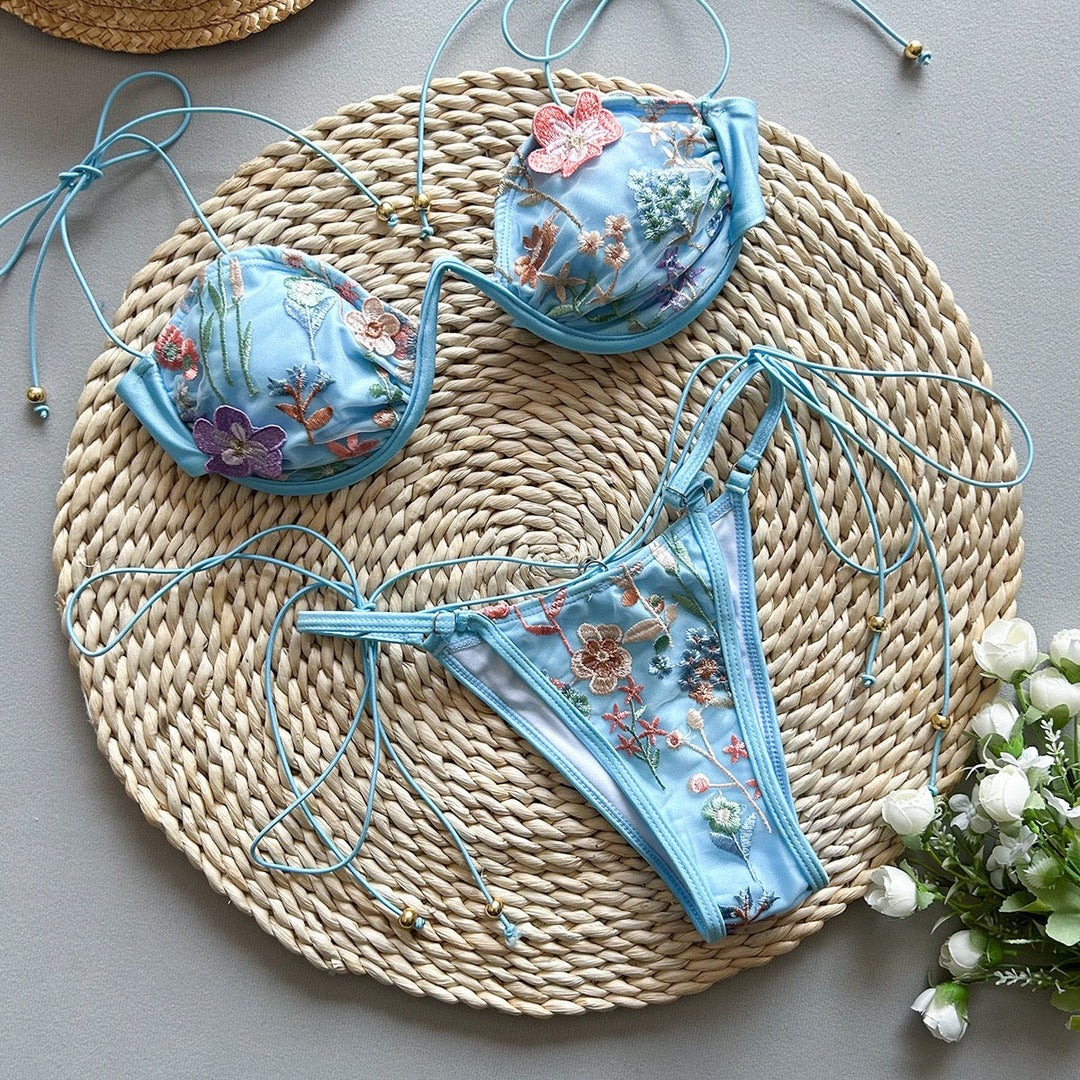 Bikini swimsuit with floral embroidery design – Legend