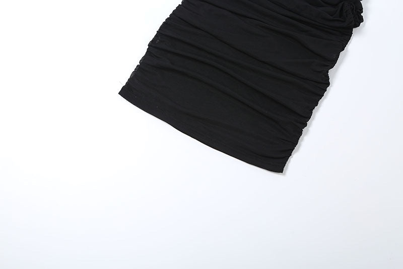 Midi chiffon dress with ruching and hem design - Kerem