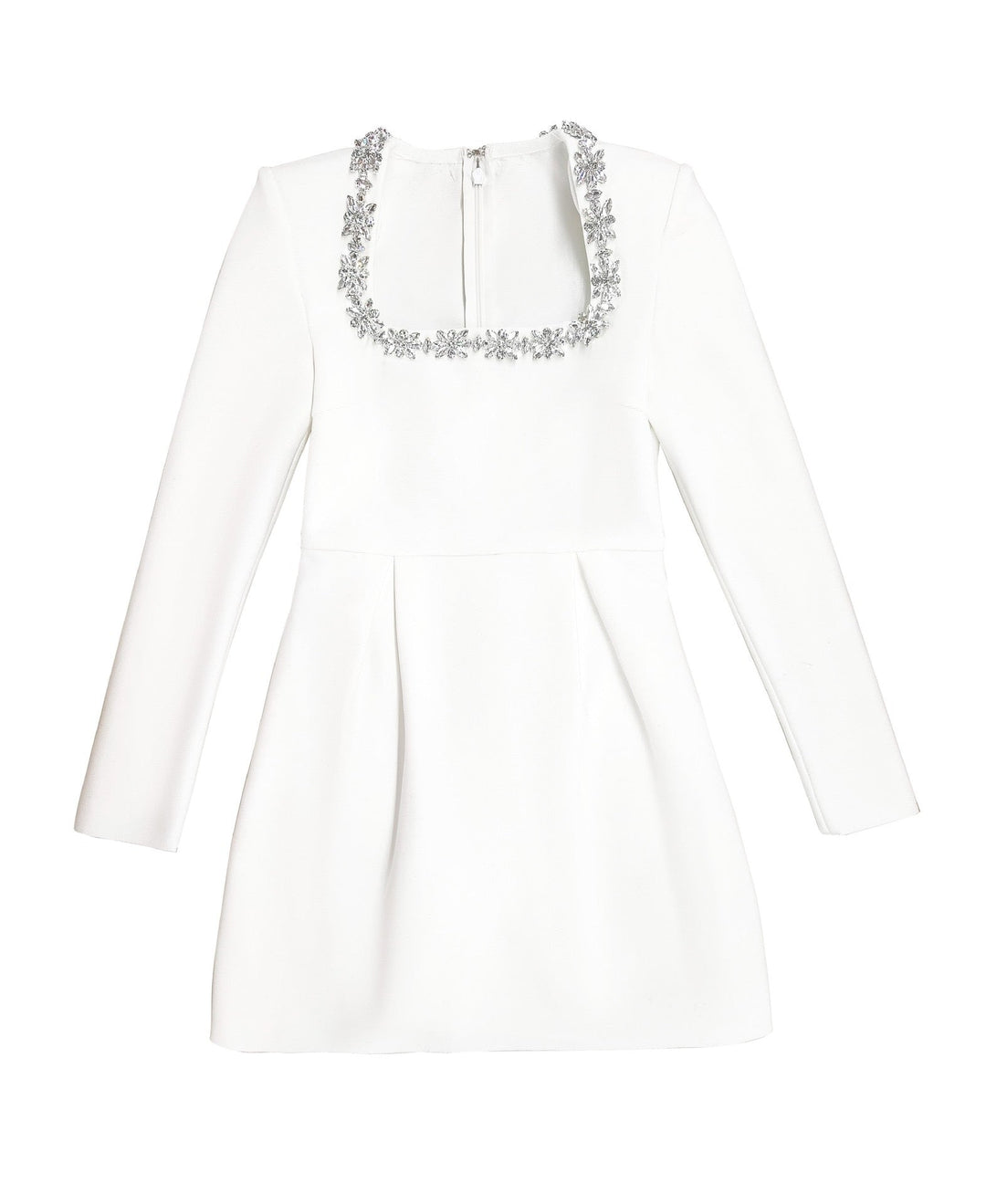 Elegant fitted mini dress decorated with diamonds - Ayla