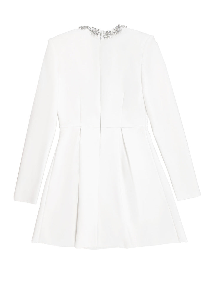 Elegant fitted mini dress decorated with diamonds - Ayla