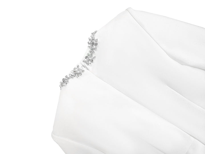 Elegant fitted mini dress decorated with diamonds - Ayla