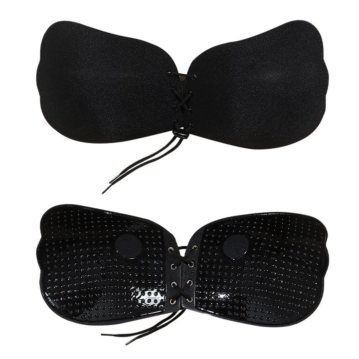 Adhesive strapless bra for securing the breasts