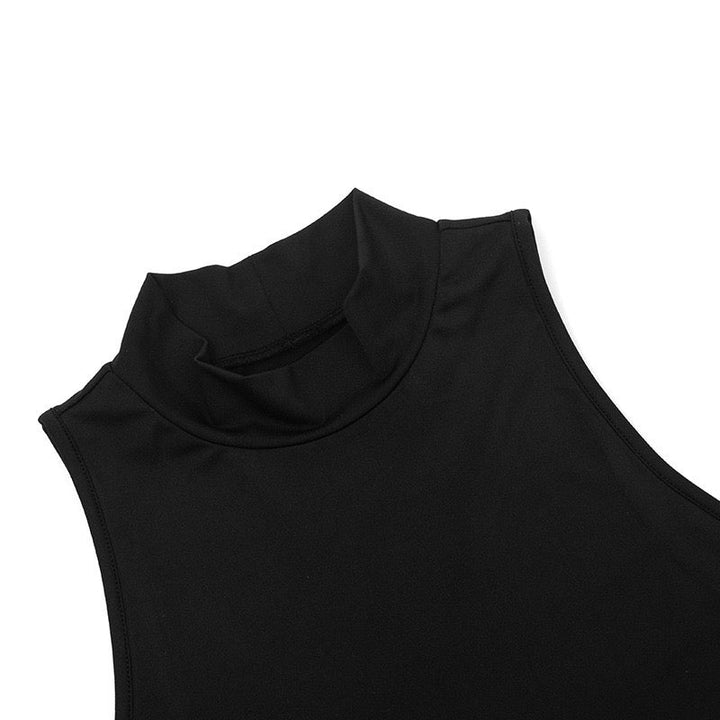 Mini dress with turtleneck collar and pleats - PENNY
