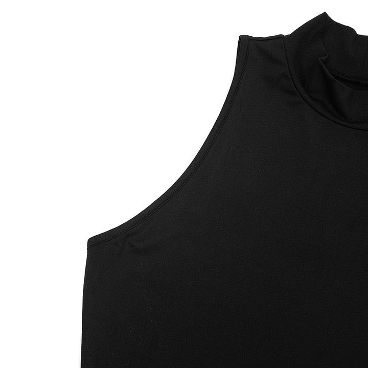 Mini dress with turtleneck collar and pleats - PENNY
