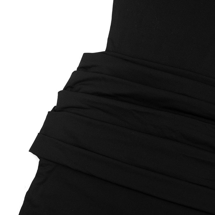 Mini dress with turtleneck collar and pleats - PENNY