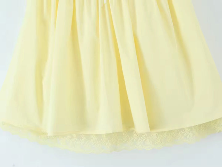 A-Line Mini Dress with Back Tie for Waist Fit, Country Style - Reya