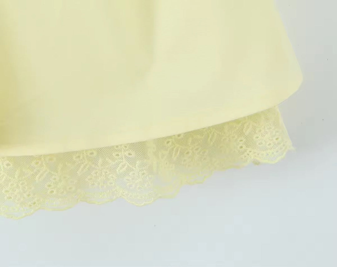 A-Line Mini Dress with Back Tie for Waist Fit, Country Style - Reya
