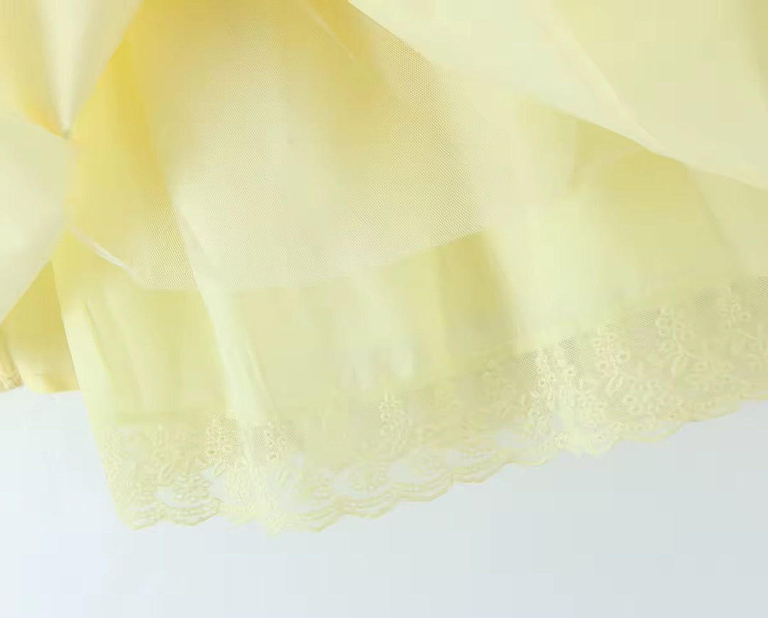 A-Line Mini Dress with Back Tie for Waist Fit, Country Style - Reya