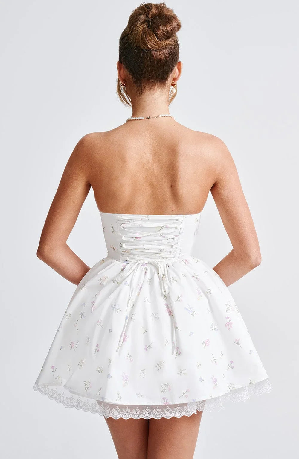 A-Line Mini Dress with Back Tie for Waist Fit, Country Style - Reya
