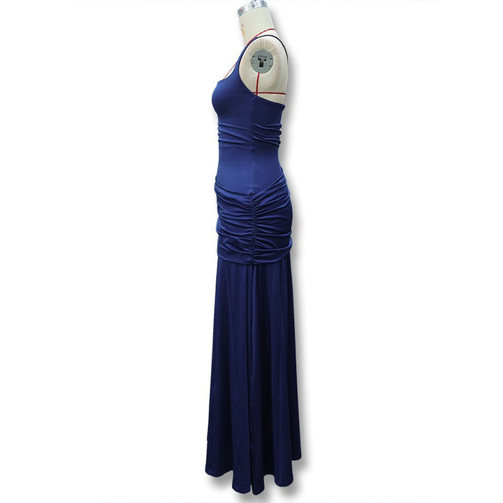 Laor elegant pleated maxi dress