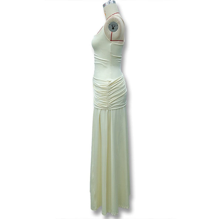 Laor elegant pleated maxi dress