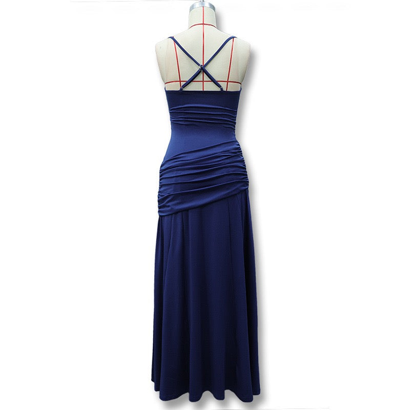 Laor elegant pleated maxi dress