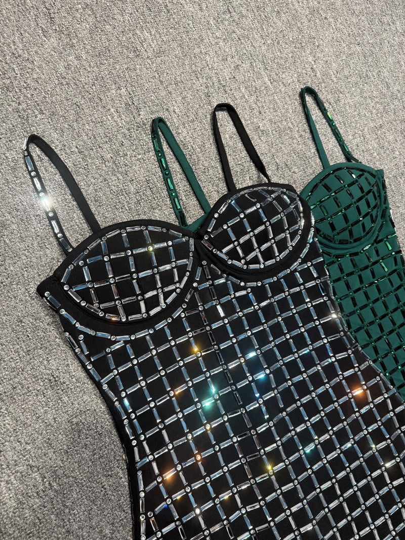 Mini dress with sparkling diamond design - Line