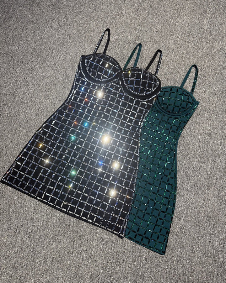Mini dress with sparkling diamond design - Line