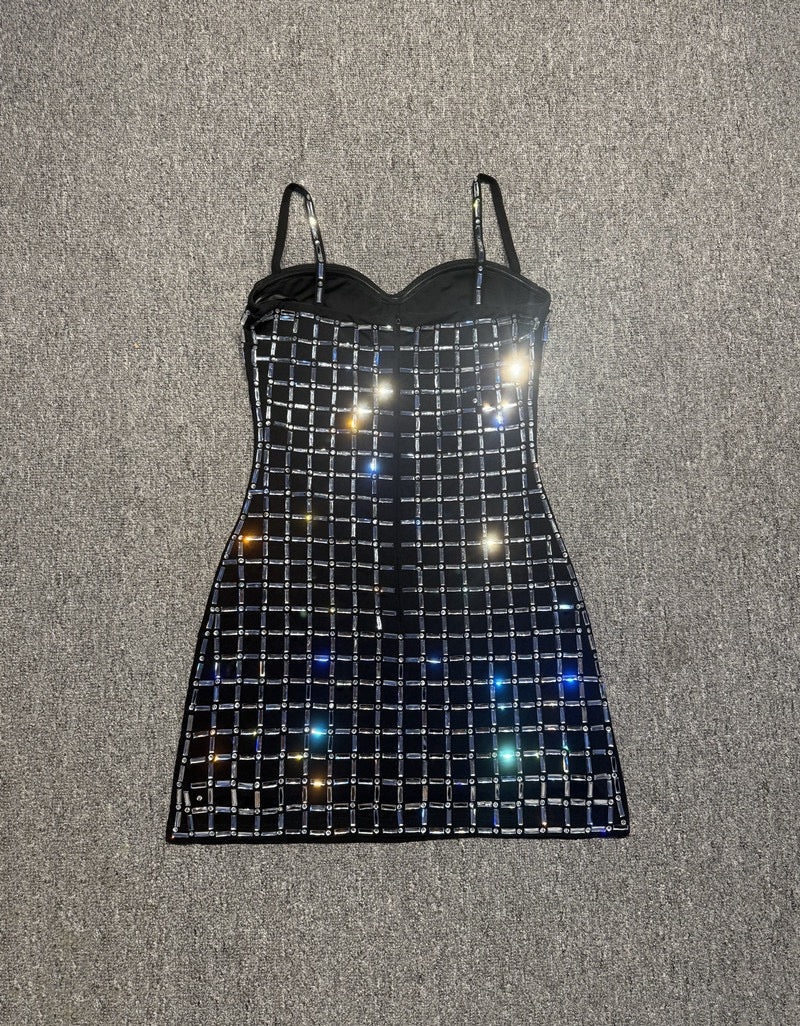 Mini dress with sparkling diamond design - Line