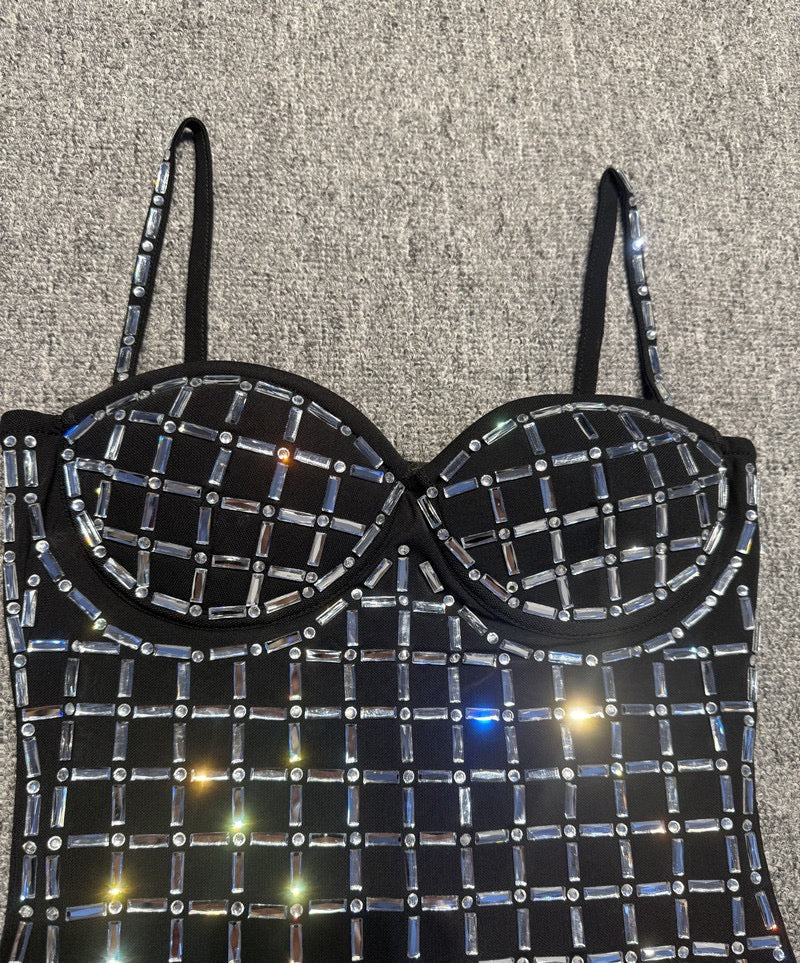 Mini dress with sparkling diamond design - Line