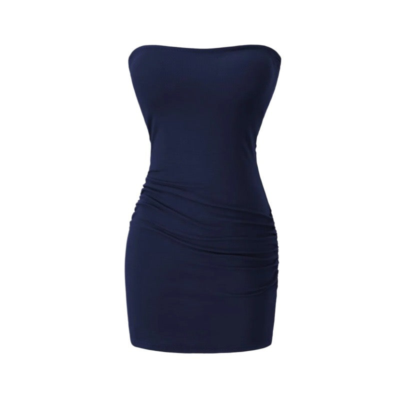 Bailey strapless ruched fitted mini dress in shaping fabric