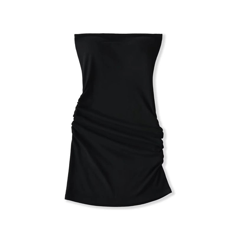 Bailey strapless ruched fitted mini dress in shaping fabric