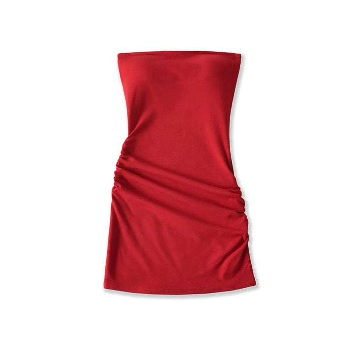 Bailey strapless ruched fitted mini dress in shaping fabric